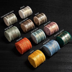 Sâu San Hô Voan Ribbon Shimmery Sờn Cạnh Kim Loại Vàng Lụa Ribbon Cho Cô Dâu Hoa Bó Hoa Quà Tặng Gói Đám Cưới Trang Trí Nội Thất - Product Image 6