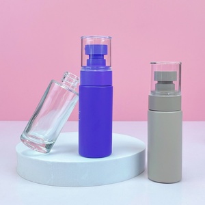 Eco Friendly Luxury 30ml Round Cosmetic Packaging <b>Empty</b> Face Serum Pump Lotion Foundation Bottle Glass Serum Bottle With Pump - Product Image 4