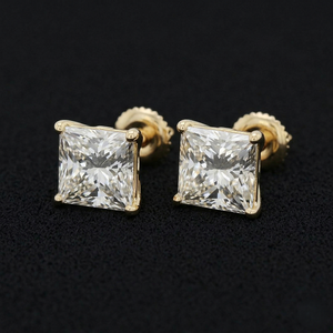 Pendientes de Oro con Diamantes, Joyería Fina, Corte Brillante, Piedras de Alto Brillo, Diseño Clásico Elegante, Ligeros, para Uso Diario - Product Image 2