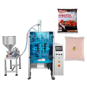 Automatic back seal bag chicken curry pizza sauce filling packaging packing machine
