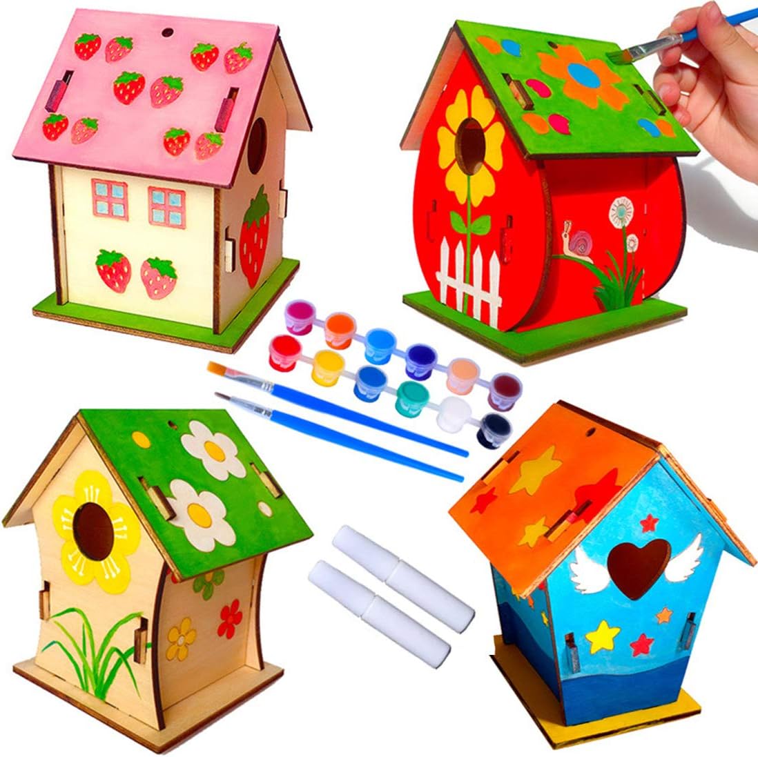 Pajaros De Barro Comedero Pajaros Exterior Kit Casitas Pájaros Heyzeibo - 5 Piezas Para Pintar Y Pajaros De Barro Comedero Pajaros Exterior Kit Casitas Pájaros Heyzeibo - 5 Piezas Para Pintar Y