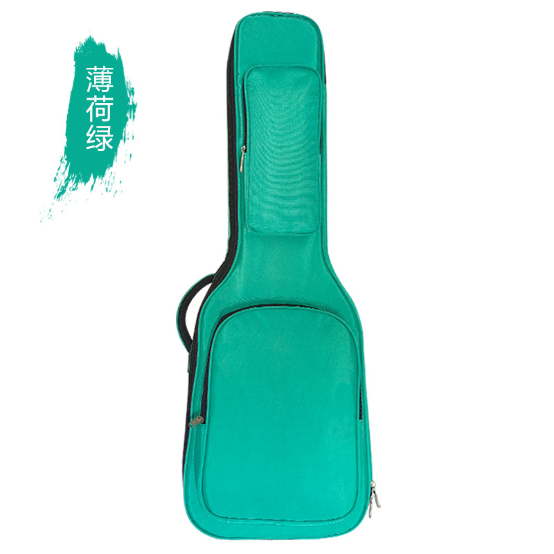 Housse de guitare électrique avec doublure en velours vert menthe + repose-cou