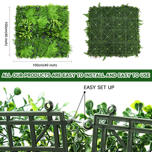 Nhân tạo gỗ Hoàng Dương Bảng điều chỉnh dọc màu xanh lá cây Tường Ngoài Trời hàng rào tấm nhân tạo tán lá cỏ hàng rào hàng rào plante artificielle - Product Image 4