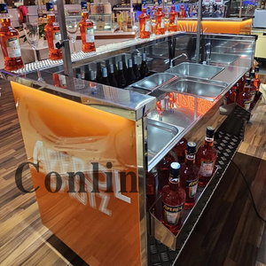 <span class=keywords><strong>Bar</strong></span> à cocktails mobile pliable, <span class=keywords><strong>chariot</strong></span> réfrigéré pour boissons, tables à cocktails LED à vendre - Product Image 5