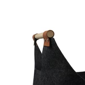 Multipurpose Foldable Large Capacity Carrier <b>Storage</b> Bag with Wooded Handles <b>Felt</b> <b>Storage</b> <b>Basket</b> - Product Image 2