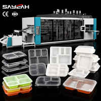 Volledig automatische voedselcontainer thermoformmachine voor multi-compartiment maaltijdtrays, lunchboxen en plastic deksels