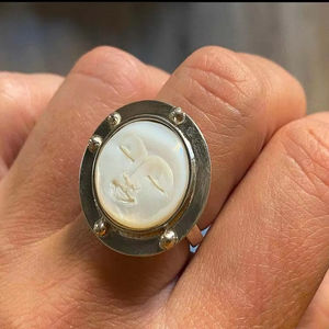 Bague en larimar de 10 mm en forme de goutte d'eau, certifiée IGI, tendance, en argent sterling 925 plaqué or, bijoux faits à la main pour les occasions spéciales - Product Image 1