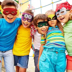 28 шт. Детские платья для вечеринок Поставки войлока супергероя маски для глаз на маскарада
