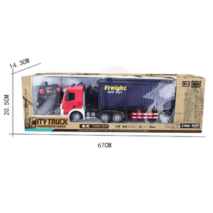 Voiture <span class=keywords><strong>jouet</strong></span> pour garçon 1:18 modèle camion porte-conteneurs <span class=keywords><strong>6</strong></span> voies musique légère 2.4G véhicule porte-conteneurs télécommandé - Product Image 4
