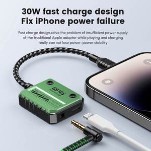 USB L ถึง3.5MM อะแดปเตอร์ช่องเสียบหูฟังสำหรับ iPhone, 2 in 1 PD 30W ชาร์จเร็วและ AUX อะแดปเตอร์แยกสัญญาณเสียง - Product Image 5