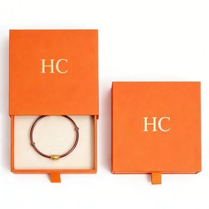 Boîte à bracelet avec logo personnalisé, boîte à bijoux rigide de luxe avec tiroir, insert en daim pour l'emballage de bijoux, fabrication OEM, livraison directe d'usine - Product Image 3