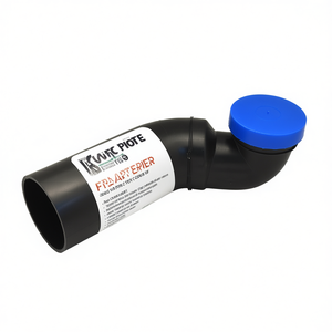 Sifón de desagüe horizontal para inodoro, 90/110 mm, con junta tórica y tapa derecha - Product Image 3