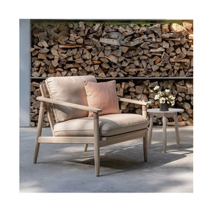 Ensemble modulaire de salon de jardin en teck massif, finition naturelle vieillie, sur mesure, pour hôtel et villa, Foshan - Product Image 1