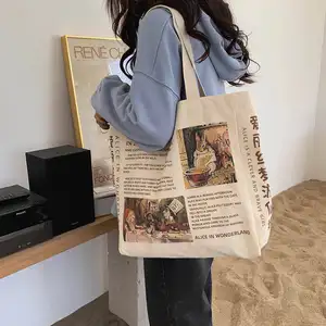 Wholesale Design Sense Cotton Bag Eco-Friendly Shopping Handbag High Quality Reusable Vintage Canvas Bags