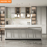 Meubles de cuisine modulaires Wision à personnalisation libre, en bois MDF moderne avec îlot et évier, fabriqués en Chine
