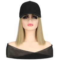IStapromo Regalos: Peluca de mujer larga y lisa estilo coreano con gorra de béisbol, sin encaje, de fibra resistente al calor, todo en uno, a la moda y completa.