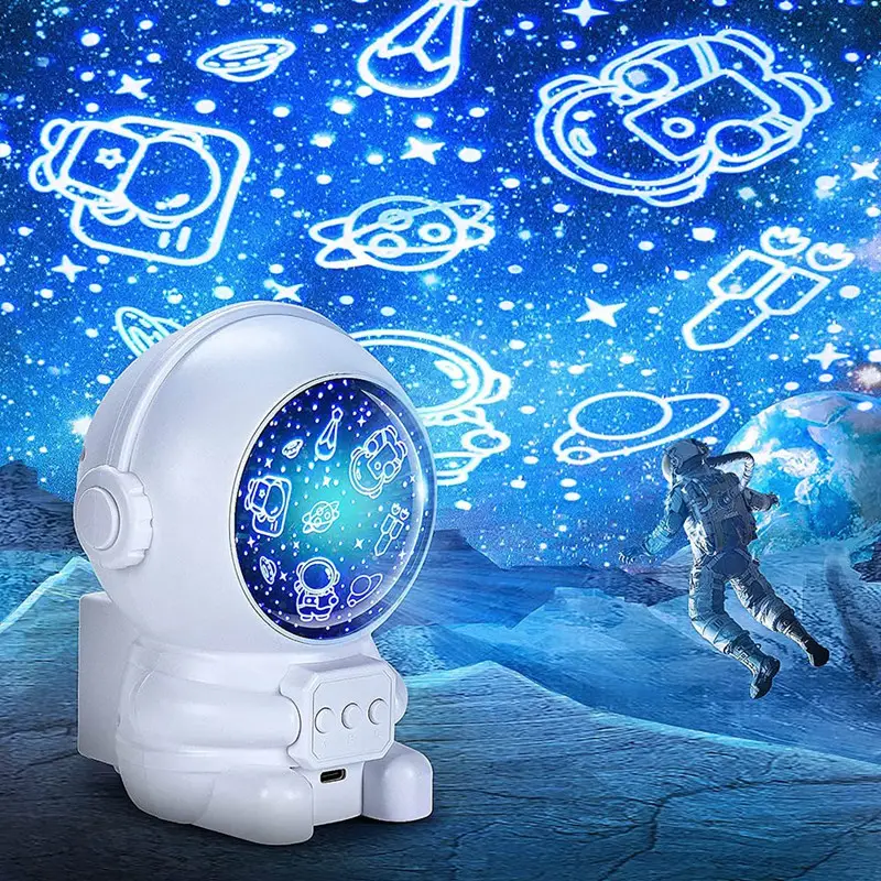 2022 The Newest Mini Cartoon Starry Sky Projector Small Spaceman Astronaut Star Projector Lamp Night Lights