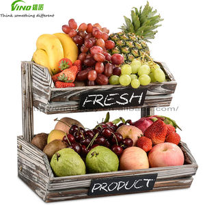 Estantes Rústicos de Madera Maciza de Una Cara, Estante de Supermercado de 2 Niveles, Exhibición de Frutas y Verduras, Ligero, Independiente, Rápido - Product Image 2