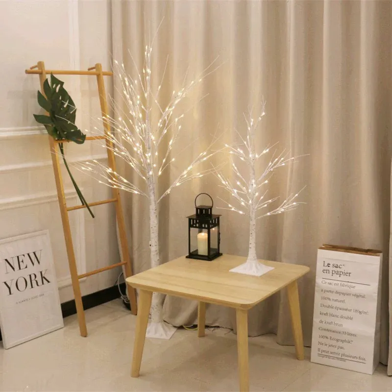 Durable Rustic Snow Effect And Pre-lit Winter Branches Xmas Tree for Party Christmas Decorations