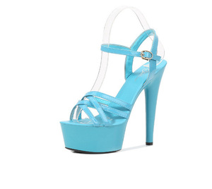 Sandalias de Tacón Súper Alto de 15 CM para Mujer, Tacón Delgado, Plataforma Negra, Elegantes y Sexys, <span class=keywords><strong>Calzado</strong></span> para <span class=keywords><strong>Pasarela</strong></span> - Product Image 4