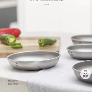 Assiette ronde en titane écologique personnalisable avec logo, 150 ml, ultralégère et portable pour le camping, l'escalade, le barbecue, la randonnée et les pique-niques - Product Image 4