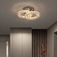 Plafonnier LED encastré 18W pour chambre et balcon, 2 anneaux, CCT modulable 3 couleurs