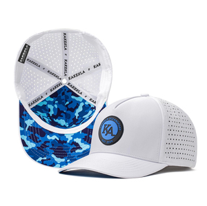 Mũ lưỡi trai golf nam 5 tấm khung A, khung A, có lỗ đục laser, chống thấm nước, logo PVC cao su tùy chỉnh - Product Image 1