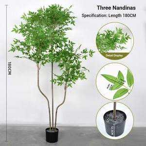 أشجار الخيزران الاصطناعية الصغيرة مع وعاء بما في ذلك جنوب هولي الذهبي الأرجواني الأخضر أصناف زخارف بلاستيكية في الهواء الطلق - Product Image 5