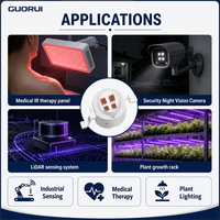 Diode LED rouge haute puissance GUORUI 5W, meilleur prix, Epistar 45mil, 2 puces, 4 puces, 640nm, 650nm, 660nm, 670nm, 620-625nm pour éclairage