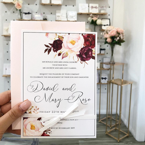 Invitaciones <span class=keywords><strong>de</strong></span> Boda con Textura Floral en Sobres Rosados, <span class=keywords><strong>Tarjetas</strong></span> <span class=keywords><strong>de</strong></span> Invitación para Ceremonia <span class=keywords><strong>de</strong></span> Matrimonio, Juego <span class=keywords><strong>de</strong></span> Invitaciones para <span class=keywords><strong>Bautizo</strong></span>, Simple y Elegante - Product Image 4