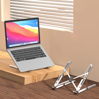 Support ergonomique réglable pour ordinateur portable en acier laminé à froid avec inclinaison à 180 degrés et réglage en hauteur pour bureau