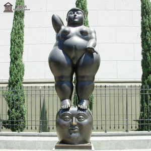 Decoración al aire libre arte mujer gorda tamaño real bronce mentira señora escultura para la venta - Product Image 3