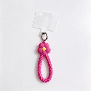 Mobile Pendant, Cute Flower Pendant, Silicone Party Gift, Hemp <b>Rope</b> <b>Bracelet</b> Pendant, Keychain, Anti Loss and Anti Drop - Product Image 4