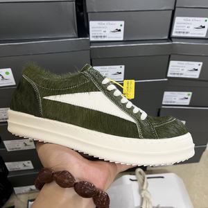 En stock Chaussure décontractée unisexe basse noire à lacets en cuir Owens de luxe à semelle épaisse - Product Image 1