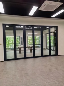 알루미늄 유리 접이식 도어 디자인 수평 이중 접이식 도어 접이식 도어 하드웨어 - Product Image 3