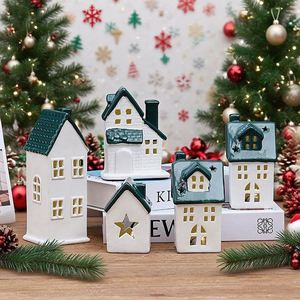 Factory Direct Ceramic <b>LED</b> <b>Lighted</b> Christmas Village House Figurine for Winter Wedding Engagement Anniversary Party Wholesale - Product Image 6