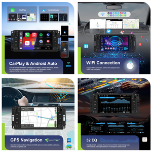 Estéreo para Auto Hikity 4+64G 7'' para <span class=keywords><strong>Chevrolet</strong></span> Chrysler Jeep Dodge, 4+64G, Carplay/Android Auto Inalámbrico, GPS, WiFi, Tipo-C, Tablero OEM - Product Image 2