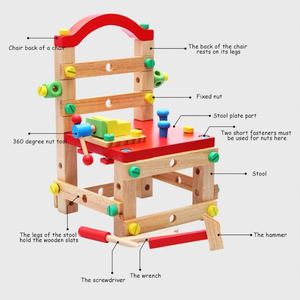 2020 Trending Hot Selling Toysrunner Kids Educational Multi Function Assembly Wooden Chair <b>Tools</b> <b>Toy</b> MODEL <b>TOY</b> - Product Image 2
