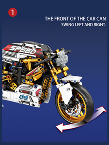 Motocicleta Juhang Zhenzuan M1000 Transfronteriza, Modelo de Ensamblaje de Motocicleta 99041, Bloques de Construcción, Adorno - Product Image 5