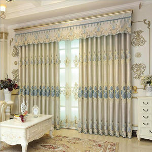 Tenda europea di lusso moderna oscurante personalizzata <span class=keywords><strong>per</strong></span> finestra da ricamo di alta qualità <span class=keywords><strong>per</strong></span> soggiorno con mantovana - Product Image 6