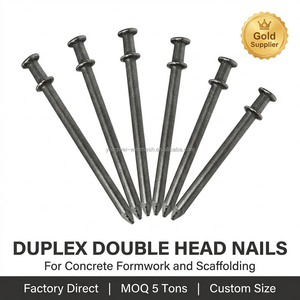Clous duplex à double tête de haute qualité pour la construction <span class=keywords><strong>en</strong></span> bois, double style avec tige lisse, <span class=keywords><strong>en</strong></span> acier durable - Product Image 1
