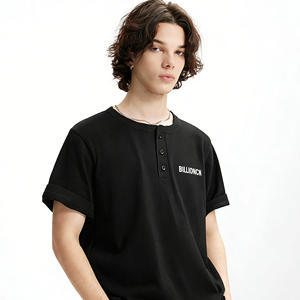 T-shirt décontracté à manches courtes en coton tricoté anti-plis, coupe droite, col rond, style urbain, 100 % coton, pour homme - Product Image 1