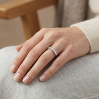 Anillo de Plata de Ley 925 con Circonita Brillante, Diseño Geométrico Irregular, Joyería de Moda Popular en Oferta para Mujer