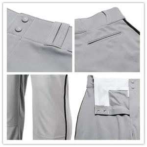 Men Youth Striped Black Custom <b>Baseball</b> Pants - Product Image 2