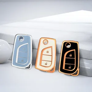 Étui de protection étanche pour <span class=keywords><strong>clé</strong></span> de voiture Toyota 2 boutons pour Toyota Yaris Corolla Reiz Avensis Verso Yaris Aygo <span class=keywords><strong>Peugeot</strong></span> <span class=keywords><strong>Porte</strong></span>-clés - Product Image 1