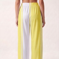 Pantalon droit décontracté pour femme, taille mi-haute, brodé, motif à carreaux, poches, séchage rapide, respirant, écologique, été