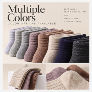 Custom Wool Crew Socks 90% Wool 19cm Thick Knit Thermal Winter Socks Multiple Colors Seamless Comfort - Product Image 4