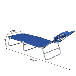 Sedia da Campeggio Completamente Pieghevole, Sdraio Ergonomica da Esterno con Cuscino, Regolabile Automaticamente fino <span class=keywords><strong>a</strong></span> 189cm per Spiaggia, Patio, Giardino - Product Image 6