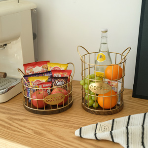 Wire Basket Coffee Capsule Storage Round Minimalist Desktop Organizer 1-3L Standing Type - Product Image 4