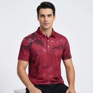 Camiseta de Golf Personalizada Antiarrugas con Estampado de Color Sólido por Sublimación, Nuevo Diseño de Alta Calidad, Corte Ajustado, Manga Corta para Hombre - Product Image 4